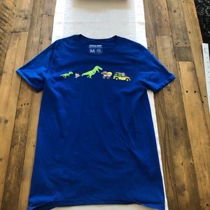 Pre-owned Lootwear Exclusive Jurassic Park Cartoon Characters Tee in Blue. Med.